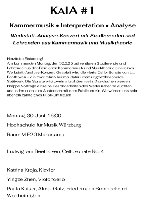 Plakat KaIA #1: Beethoven